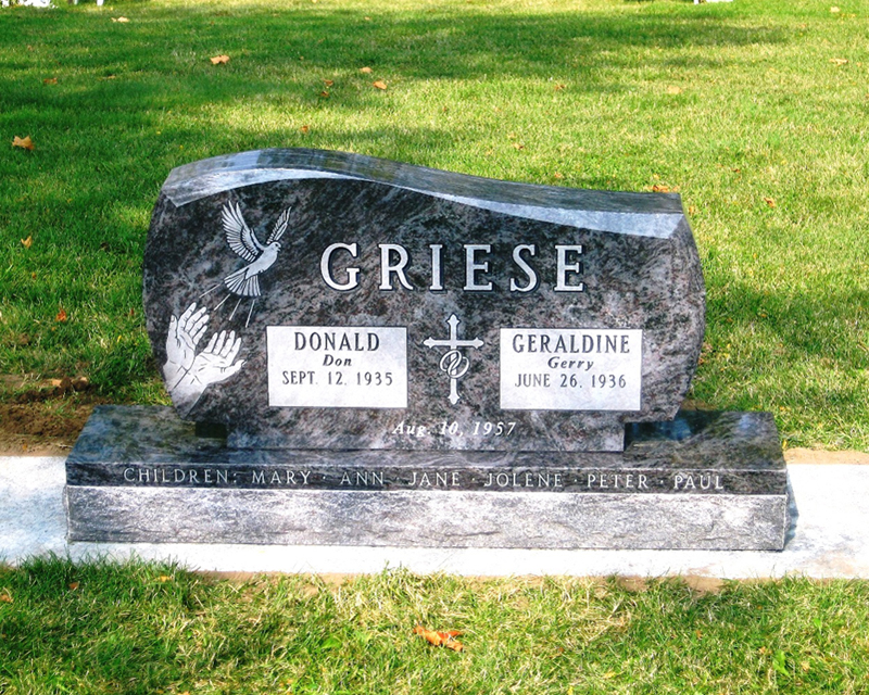 A grave marker for the two people who died in the crash.